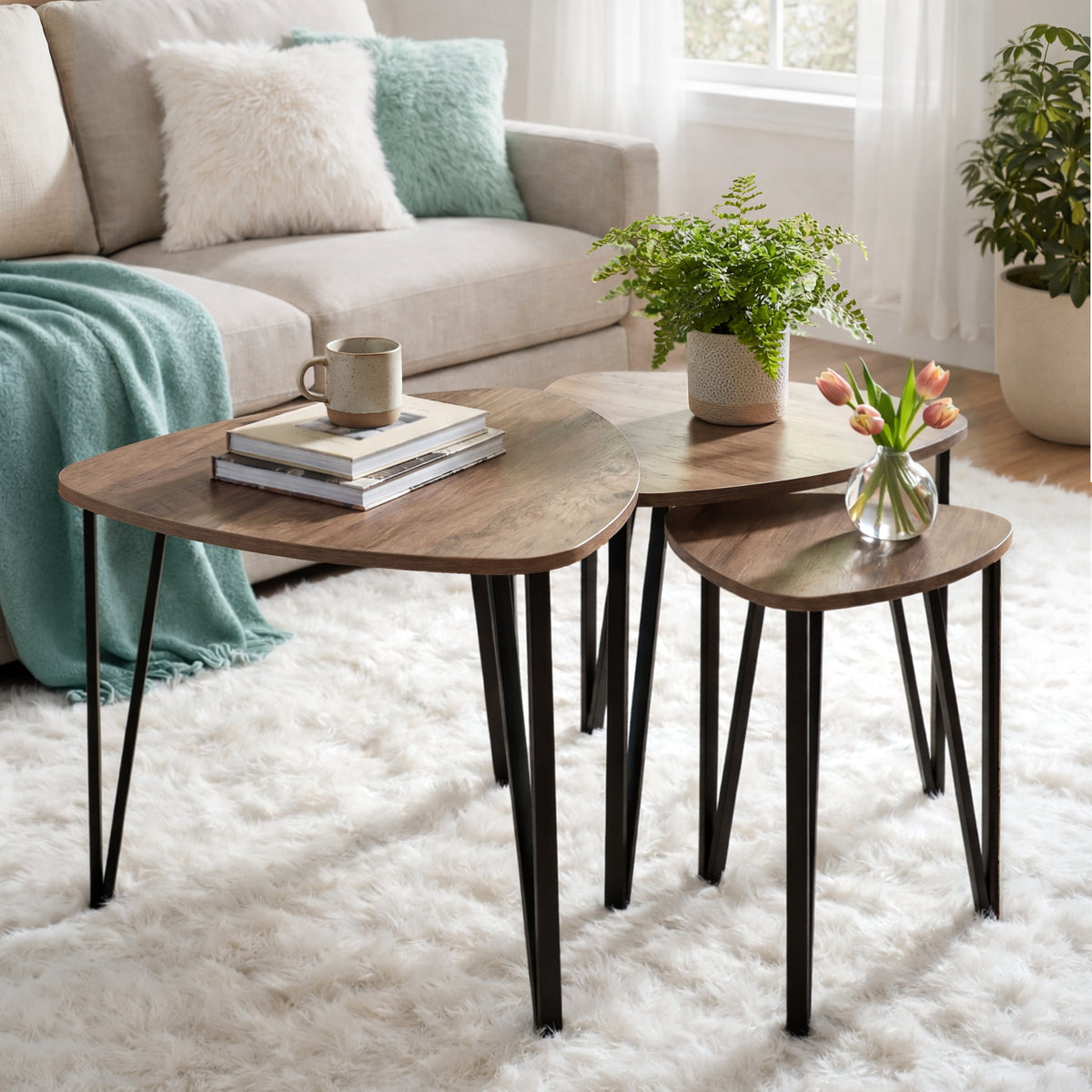 Industrial-Style Nesting Coffee End Tables - Set of 3 | LTD Commodities