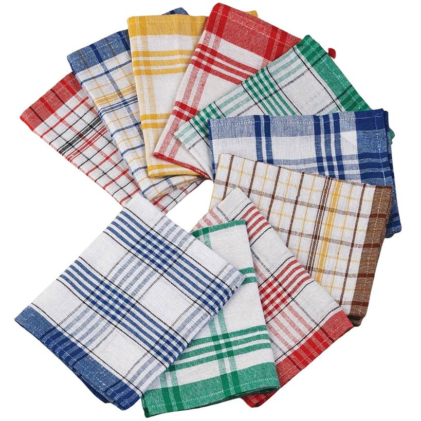Kitchen Towels Assorted Colors and Patterns Set of 10