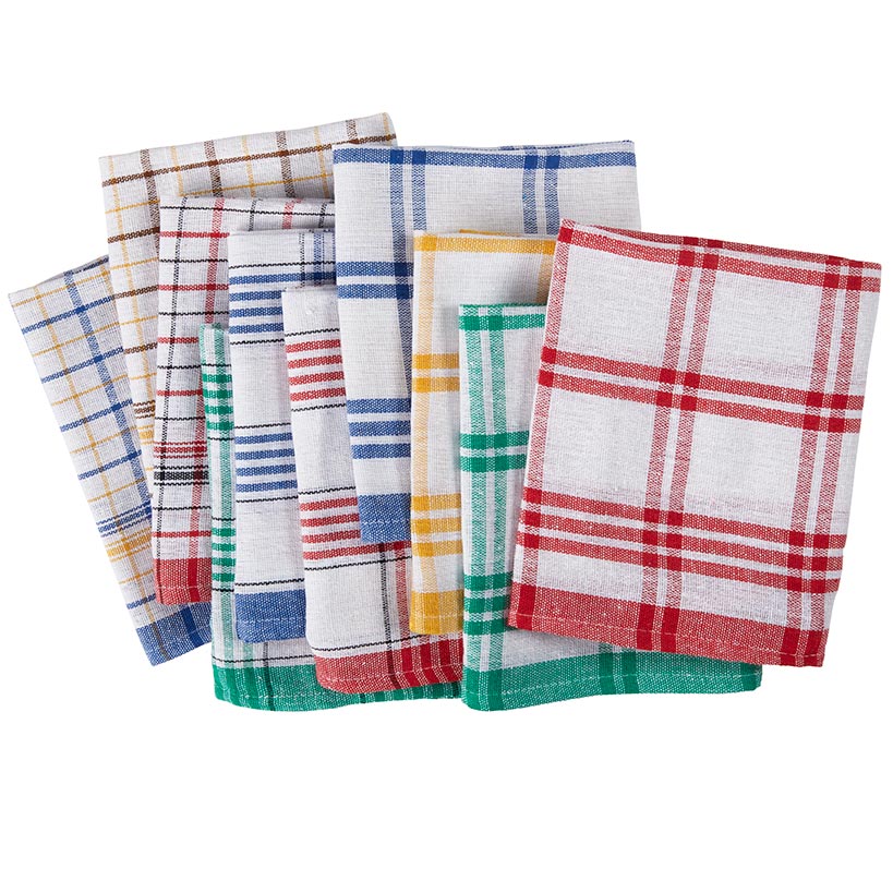 Kitchen Towels Assorted Colors and Patterns Set of 10