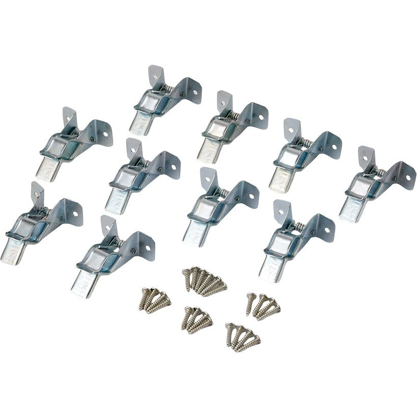 Wall Clamps Set Of 10 Spring Grip For Brooms Mops Rakes Organization