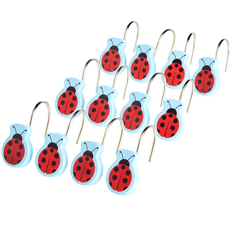 Ladybug Shower Curtain, Bath Rug, Hand Towels, Valance, or Hooks