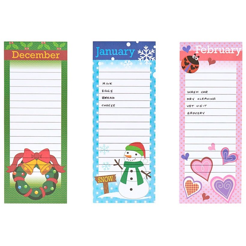 Calendar List Pads 12 Months 3.50"W x 11.50"L