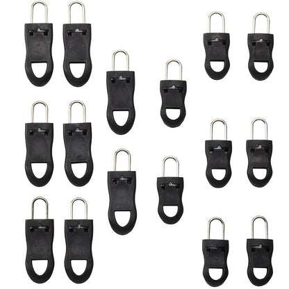 Easy Fix Zipper Pulls Plastic Replacement Sliders Set of 16