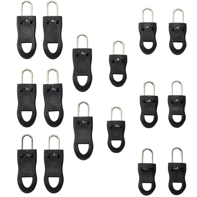 Easy Fix Zipper Pulls Plastic Replacement Sliders Set of 16