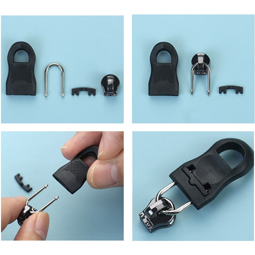 Easy Fix Zipper Pulls Plastic Replacement Sliders Set of 16