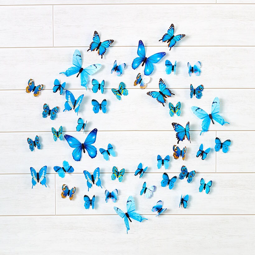 Set of 24 Glow-in-the-Dark Butterflies-Magical Wall Decorations#select-color_blue