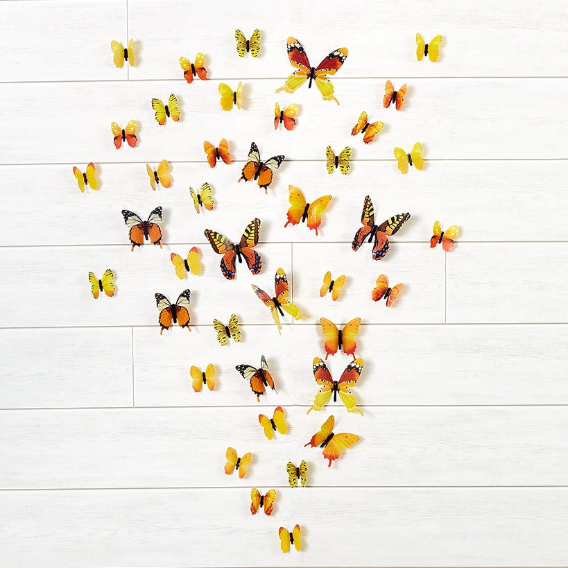 Set of 24 Glow-in-the-Dark Butterflies-Magical Wall Decorations#select-color_yellow