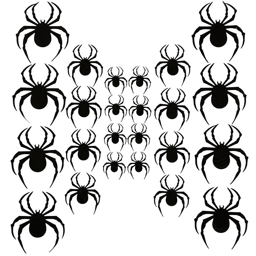 Halloween Spider Décor - 24 Piece Set
