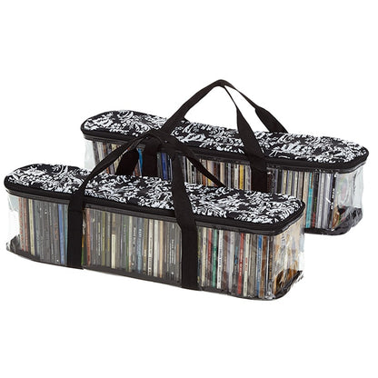 Media Storage Bag Organizer with Handles for DVDs or CDs Set of 2