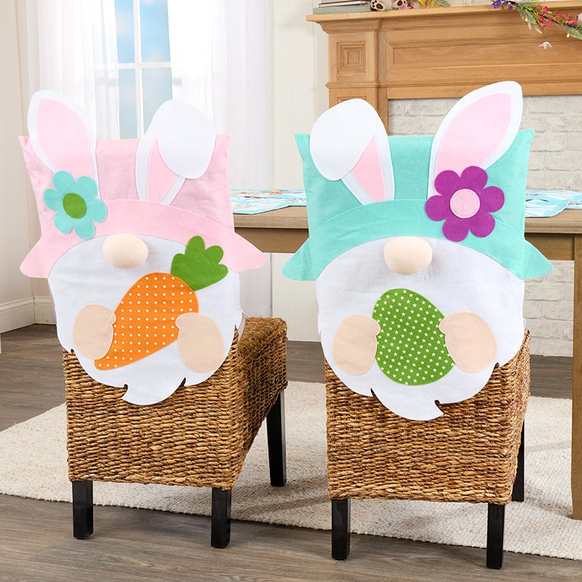 Easter Decorative Dining Chair Covers Set of 2#select-character_easter-gnome