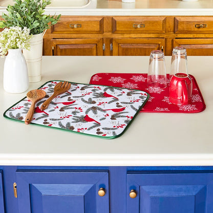 Set of 2 Festive Drying Mats