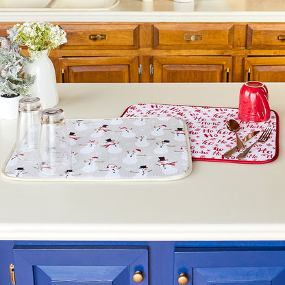 Set of 2 Festive Drying Mats