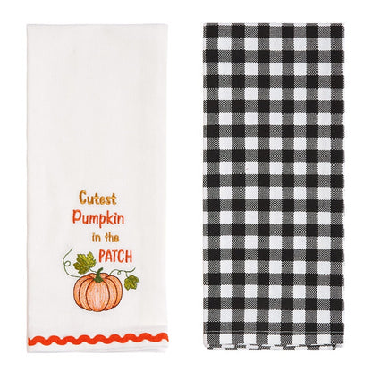 Autumn Embroidered Kitchen Towels, Set of 2