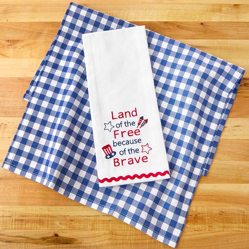 Americana Themed Kitchen Towels, Set of 2