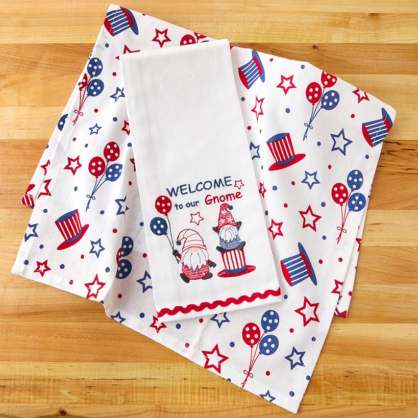 Americana Themed Kitchen Towels, Set of 2