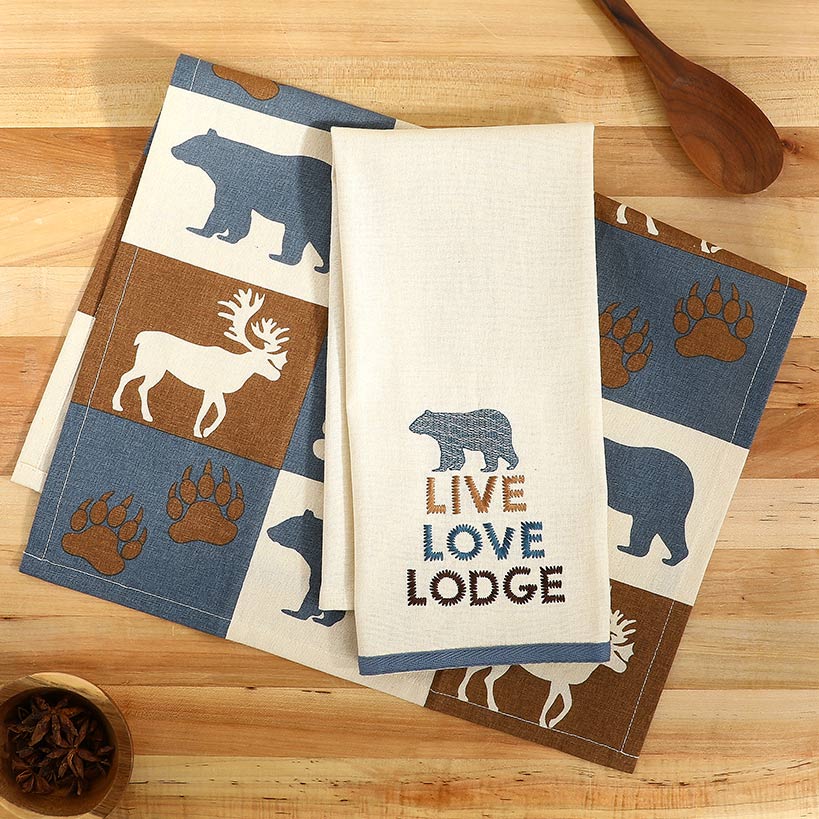 Embroidered Kitchen Towels Lodge Set Of 2 LTD Commodities Embroidered Kitchen Towels Lodge Set Of 2 LTD Commodities