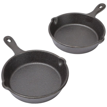 Mini 4.5" Cast Iron Skillet Single Serve Set of 2