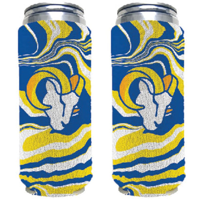 Sets of 2 Tie-Dye NFL Slim Can Coozies - Rams