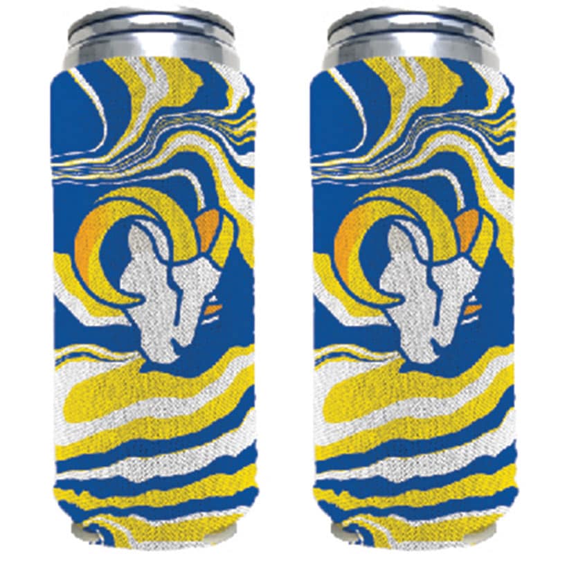 Sets of 2 Tie-Dye NFL Slim Can Coozies - Rams