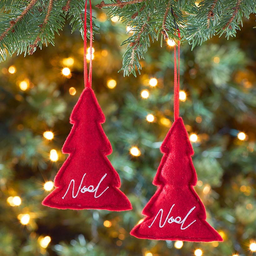 Set of 2 Plush Tree Ornaments#select-item_noel