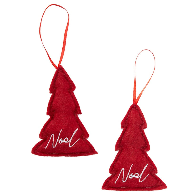 Set of 2 Plush Tree Ornaments