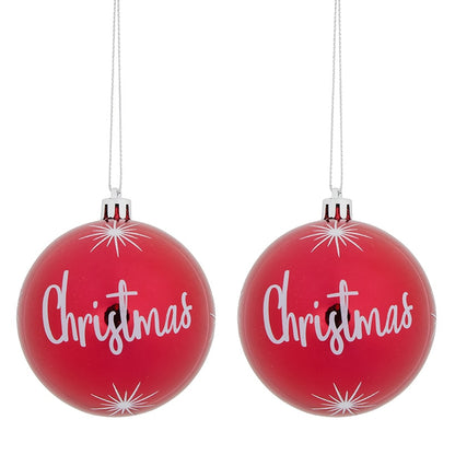 Sets of 2 Red Noel Ornaments