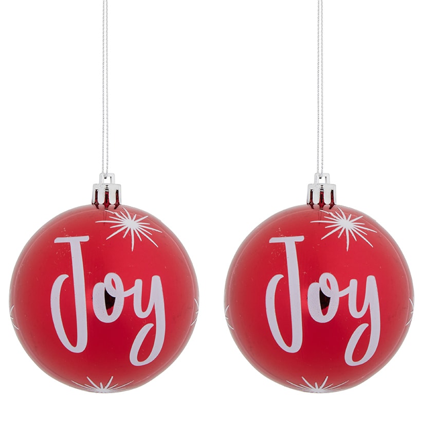 Sets of 2 Red Noel Ornaments
