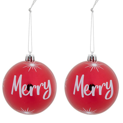 Sets of 2 Red Noel Ornaments