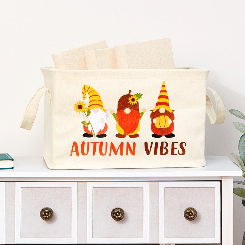 Harvest and Christmas Gnome Baskets Set of 2