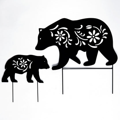 Silhouette Bear Stakes Set of 2