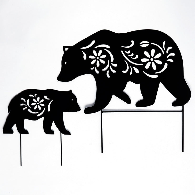 Silhouette Bear Stakes Set of 2