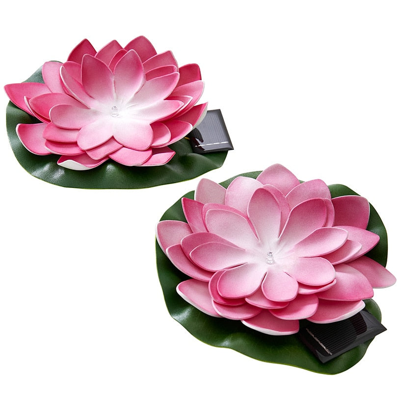 Solar Floating LED Flower Lights - Pink or White Set of 2