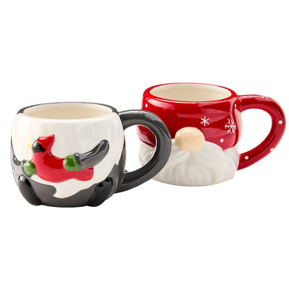 Christmas Characters Stackable Ceramic Mugs Set of 2