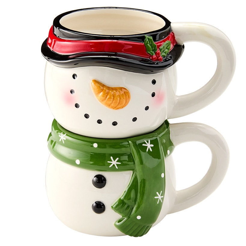 Christmas Characters Stackable Ceramic Mugs Set of 2