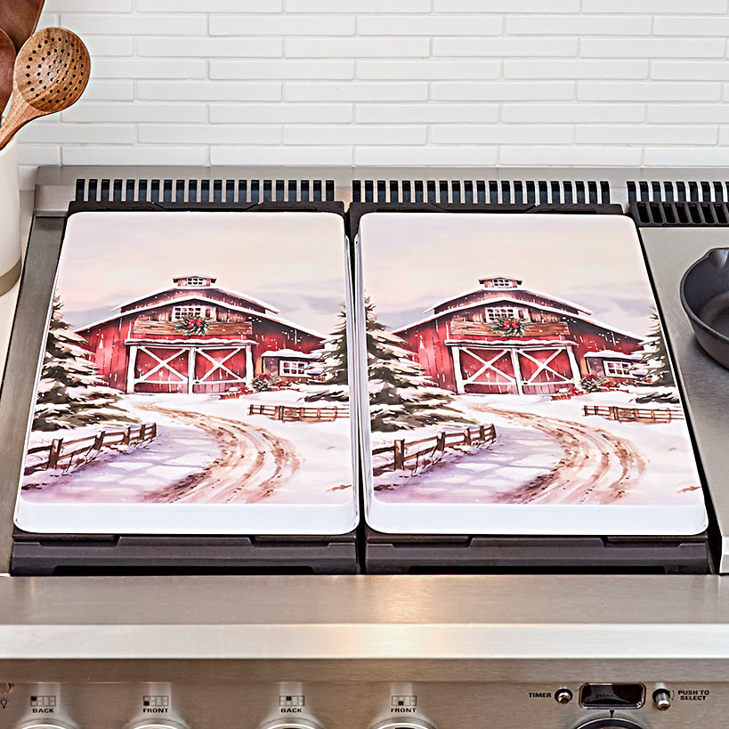 Set of 2 Festive Stove Burner Covers