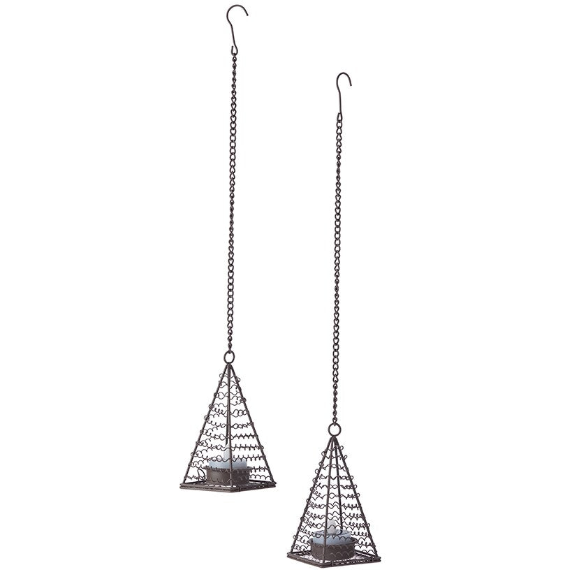 Elegant Solar Tea Light Danglers Set of 2#select-design_pyramids