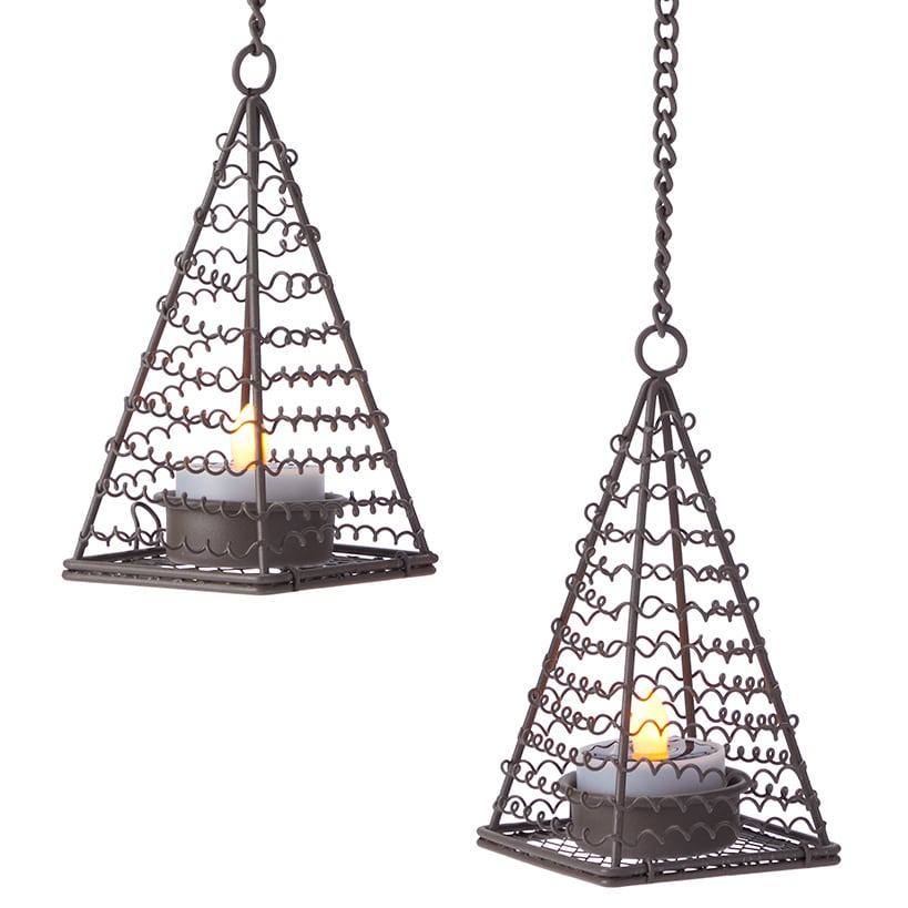 Elegant Solar Tea Light Danglers Set of 2