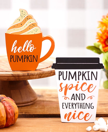 Sets of 2 Warm Drink Block Signs
