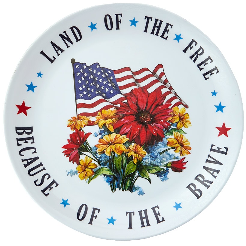 Patriotic American Melamine 12" Serving Platters - Set of 3