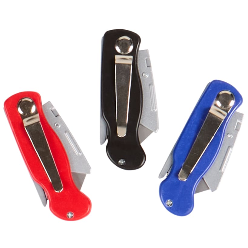 Folding Utility Knife Set of 3 Comfort Grip 10 Replacement Blades