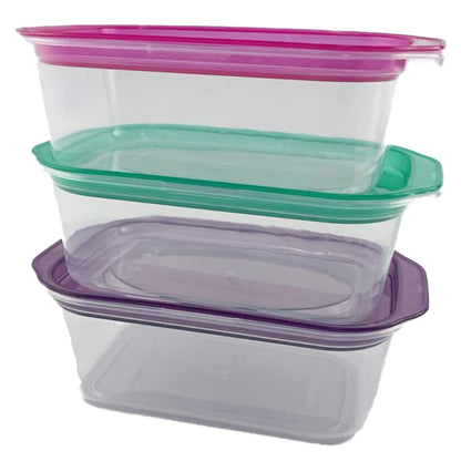 Food Storage Containers with Lids Set of 3 Clear
