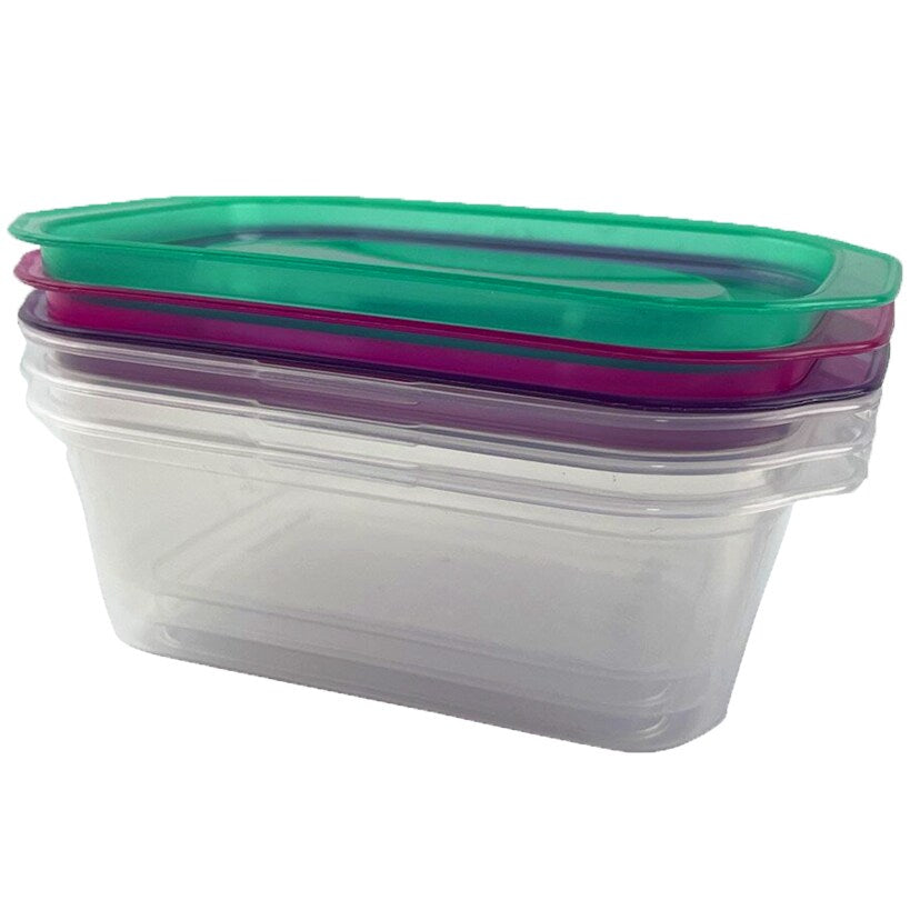 Food Storage Containers with Lids Set of 3 Clear