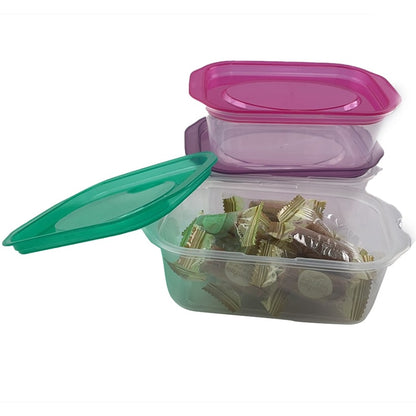 Food Storage Containers with Lids Set of 3 Clear