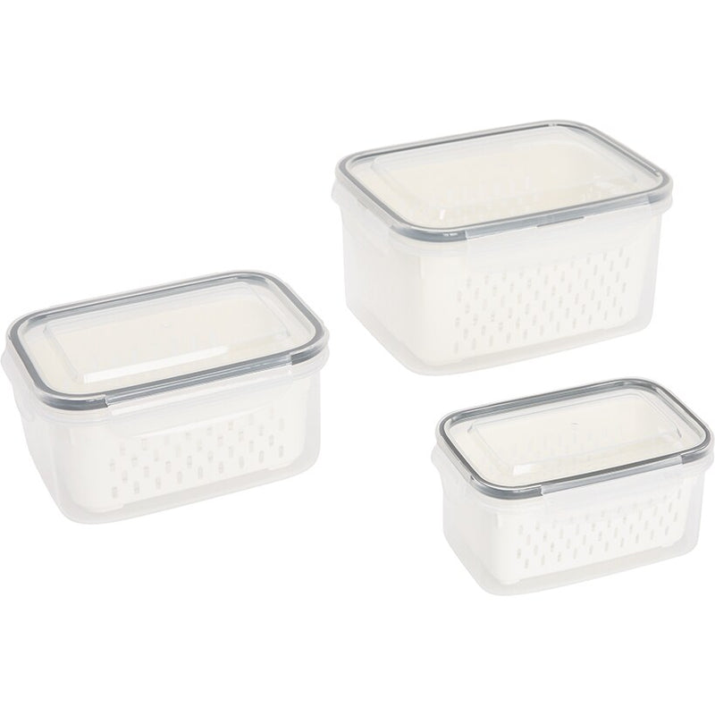 Food Storage Fridge Containers with Colanders Set of 3 | LTD Commodities