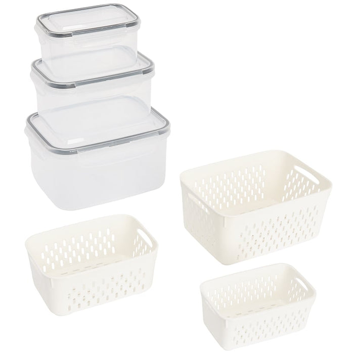 Food Storage Fridge Containers with Colanders Set of 3 | LTD Commodities