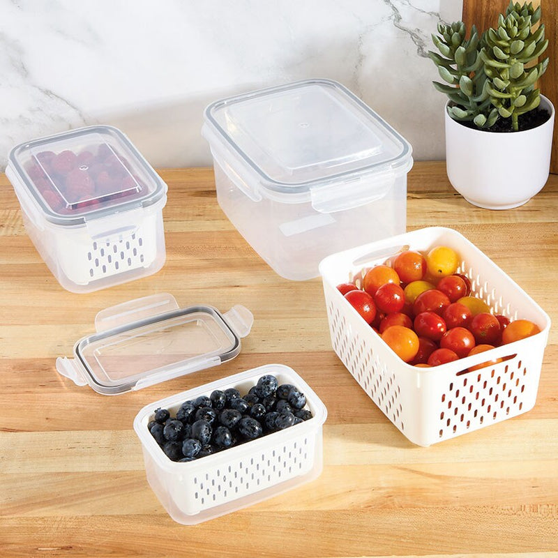 Food Storage Fridge Containers with Colanders Set of 3 | LTD Commodities