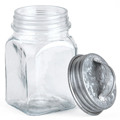 Set of 3 Glass Canisters in Tray