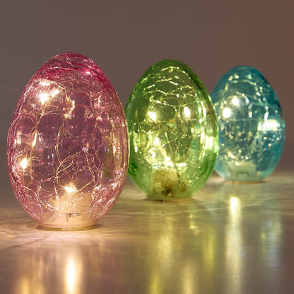 Easter LED Lighted Eggs Table Decor in Green Pink Blue