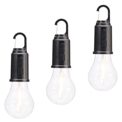 Rechargeable USB 3 Mode Hanging Bulb Lights - Set of 3