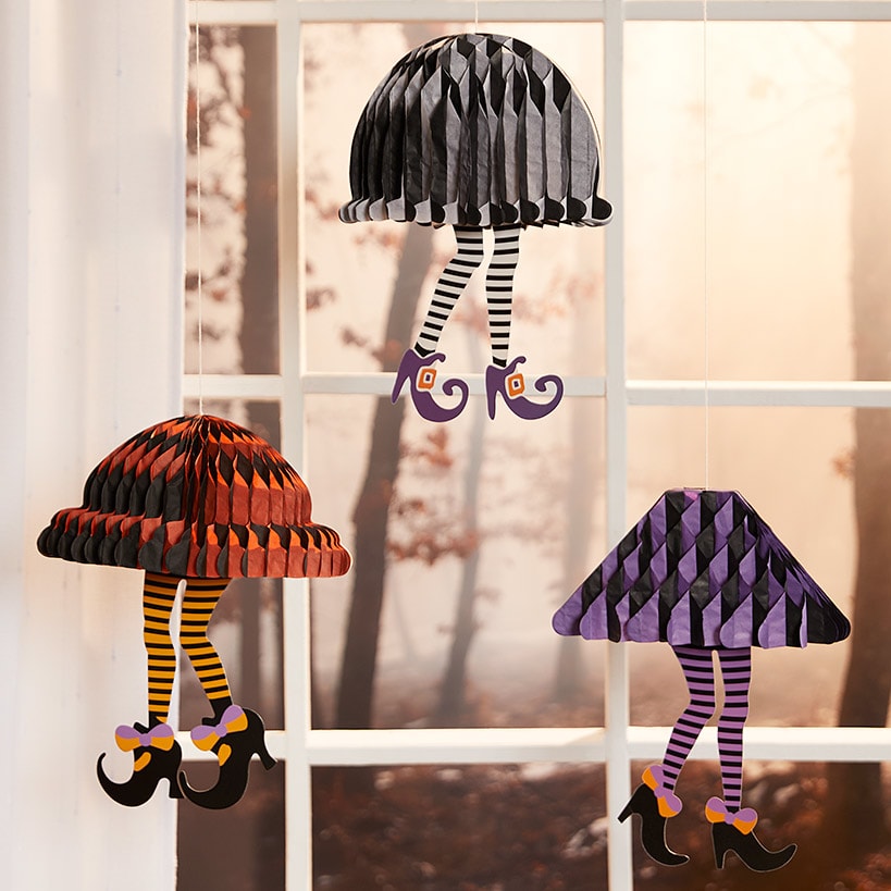 Halloween Hanging Witch Legs Décor - Set of 3